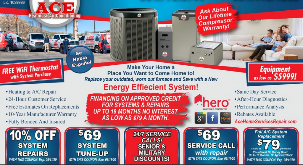 Ace Home Heating And Air Conditioning The Riverside Coupon Directory